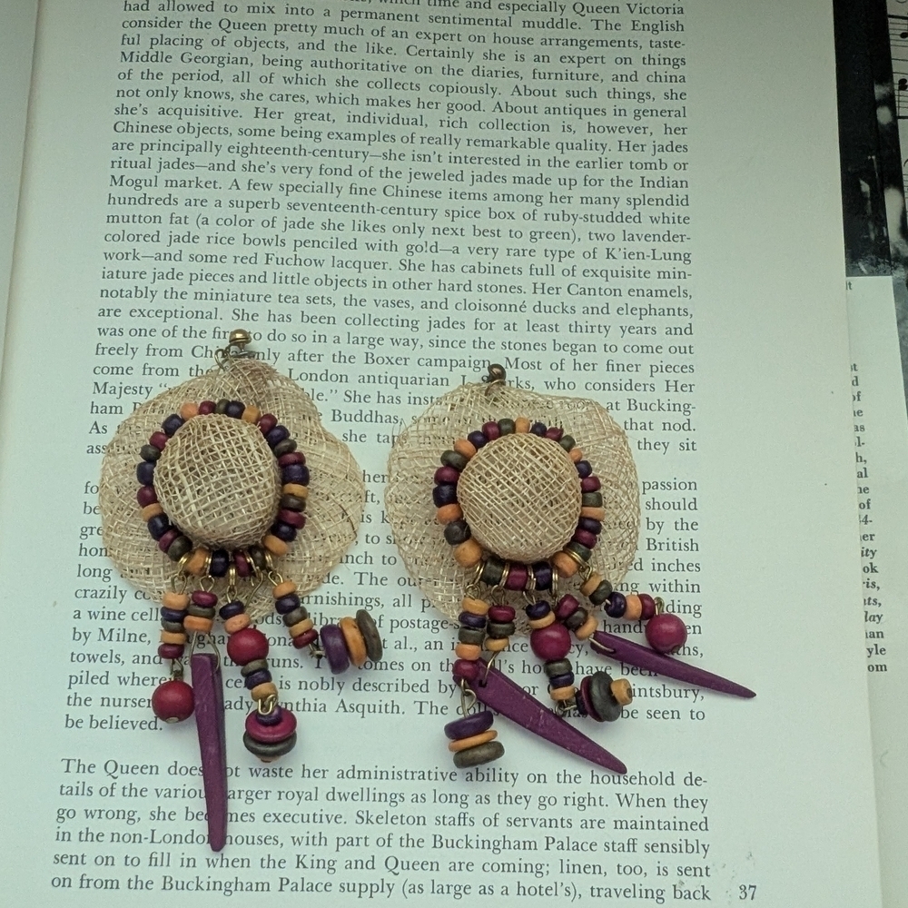 Bohemian Beaded Earrings with Purple Accents